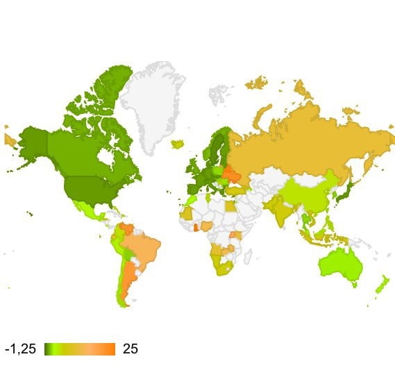 Mapa tipos de interes
